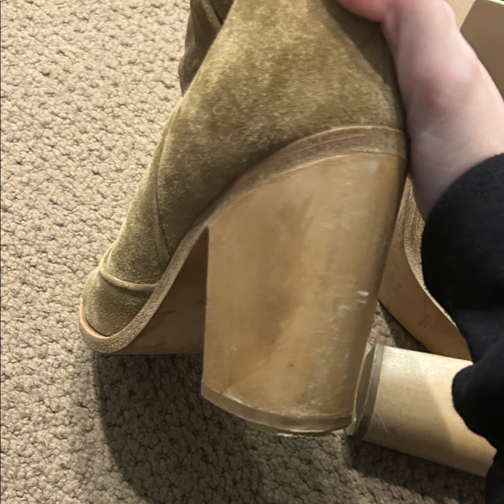 Laurence Dacade Olive Suede Ankle Booties - Picture 6 of 7